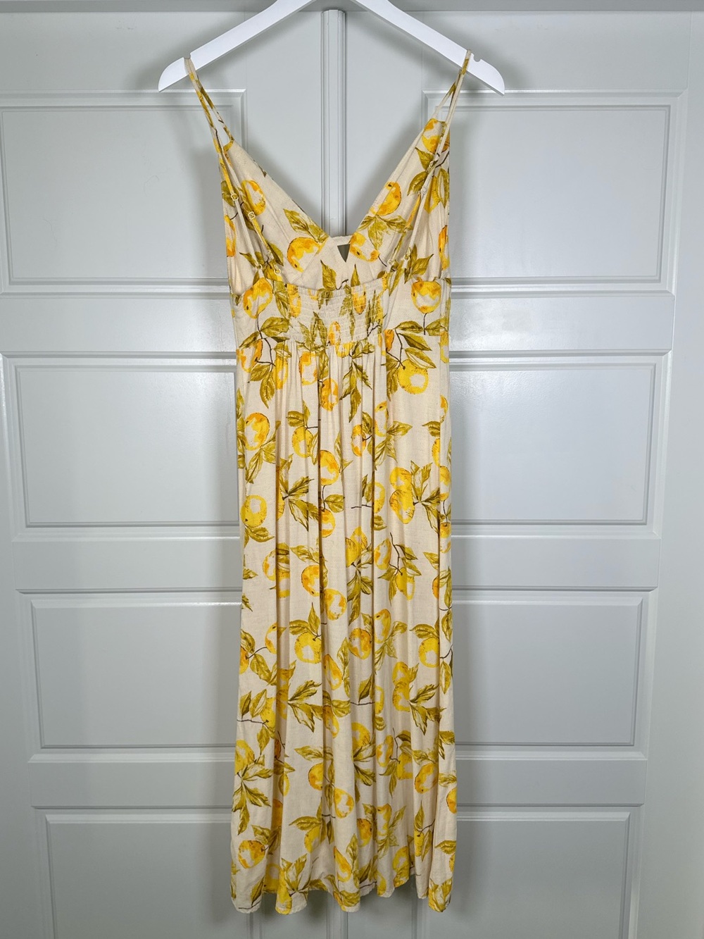 Urban Outfitters Yellow Lemon Sleeveless Linen Blend Dress Size Small